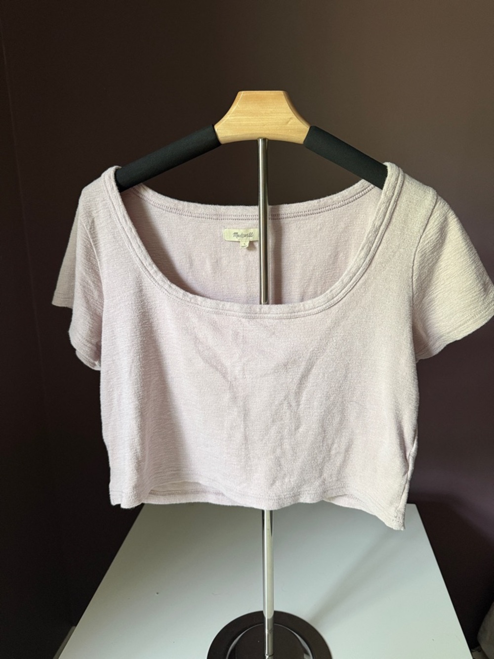 Madewell Pale Lilac Scoop Neck Cropped Top